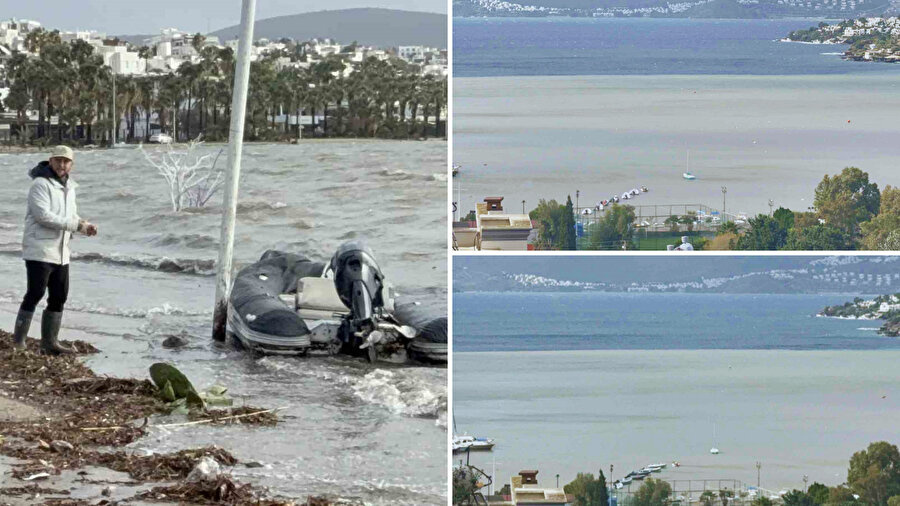 Denizin rengi değişti, tekneler karaya oturdu