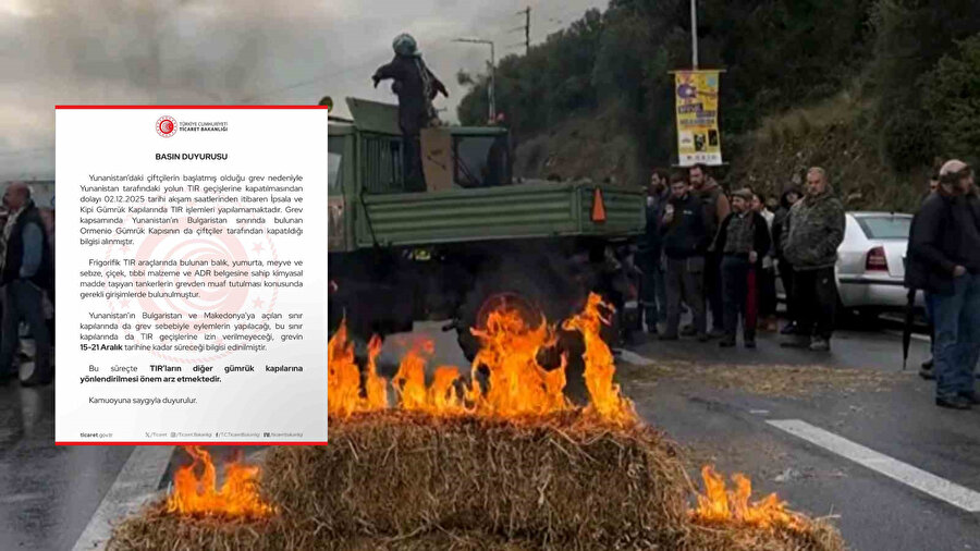 ​Yunan çiftçi grevi sınır kapılarını kilitledi: Tır geçişi durdu, tarih verildi