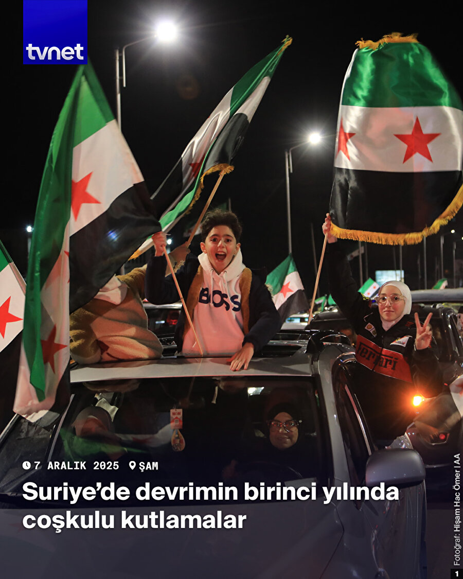 Şam'da yüzlerce kişiden sevinç gösterileri