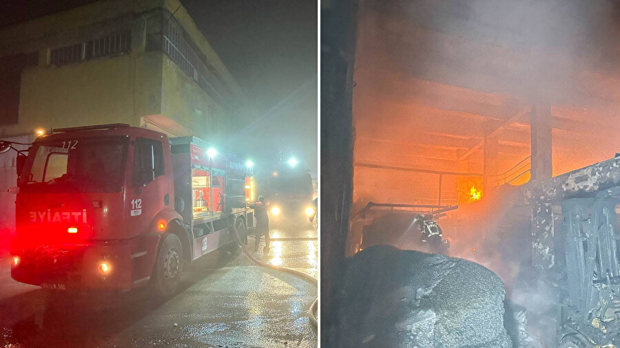  Uşak'ta plastik poşet üretimi yapan fabrikada yangın çıktı. 