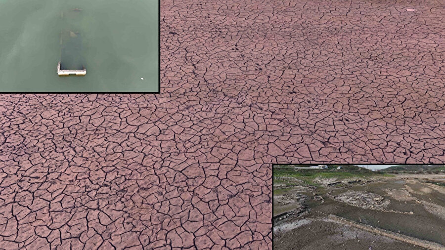 Kuraklığın en net görüntüsü: İstanbul'un can damarı Sazlıdere kurudu! Sular altındaki eski evler ortaya çıktı...