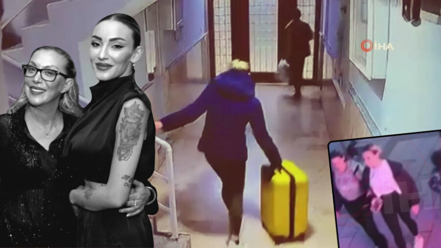 Kızı ve arkadaşının bavullu firari kameralara yansıdı