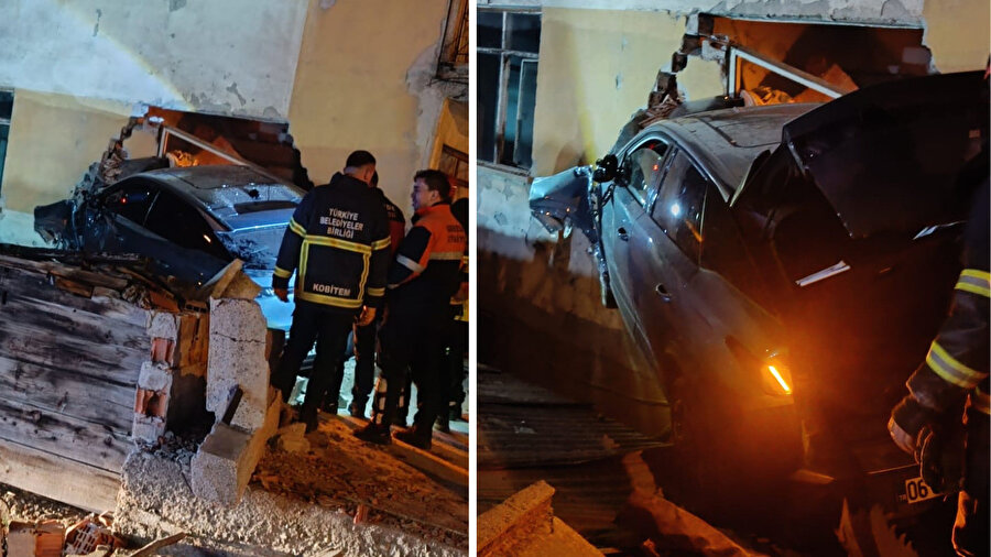 Gerede'de cip duvarı yıkıp eve girdi, sürücü yaralandı