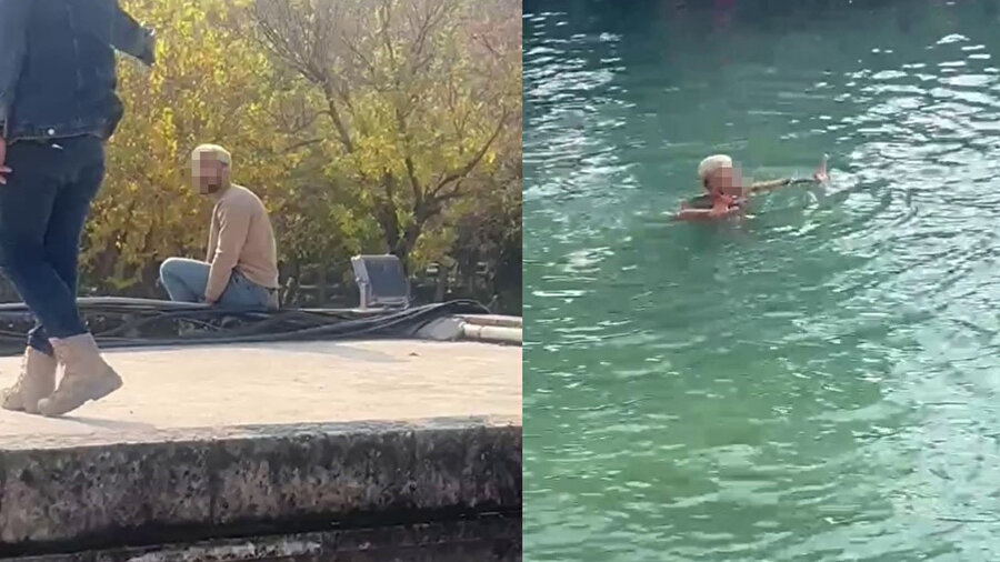 "İşten atıldım" diye bağırdı, suya atladı: Vatandaşlar şoke oldu