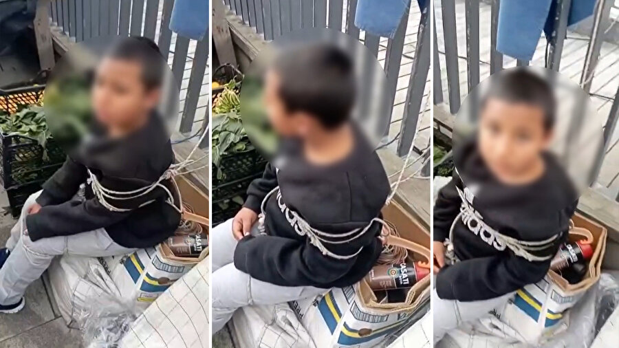 Semt pazarında eşofman hırsızlığı iddiası: Esnaf, çocuk hırsızı iple bağladı