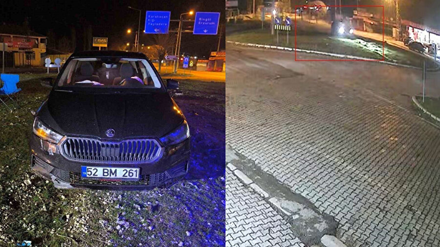 ​Elazığ'da korkutan kaza: Otomobil refüje uçtu, o anlar kamerada