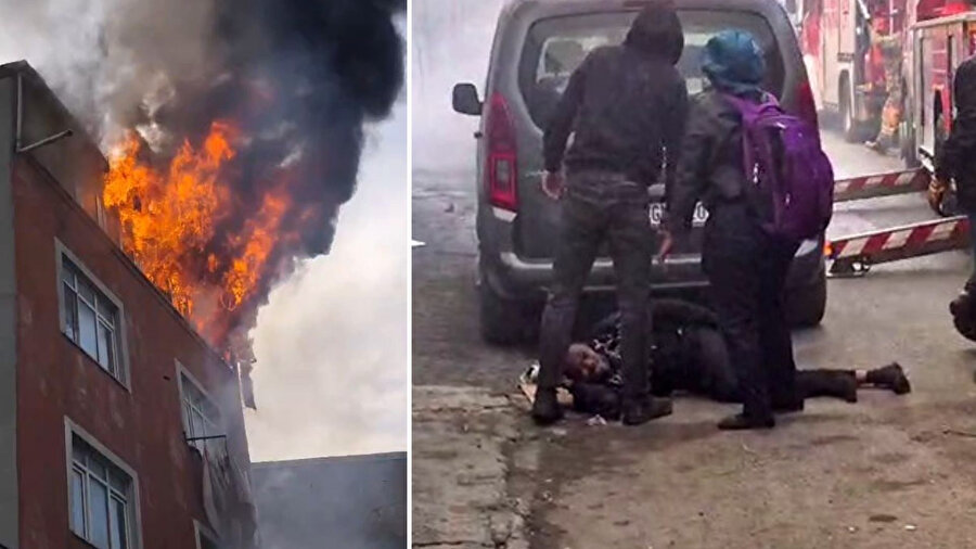 Yangından kurtulmak için 5. kattan atladı