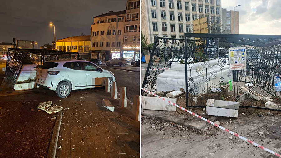 Ankara’daki türbenin etrafı bir kez daha hasar aldı