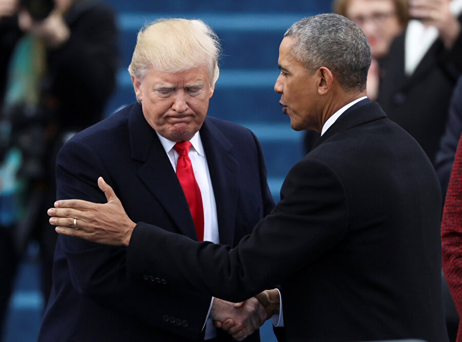 ABD Başkanı Donald Trump ve eski başkanlardan Barack Obama aynı karede.