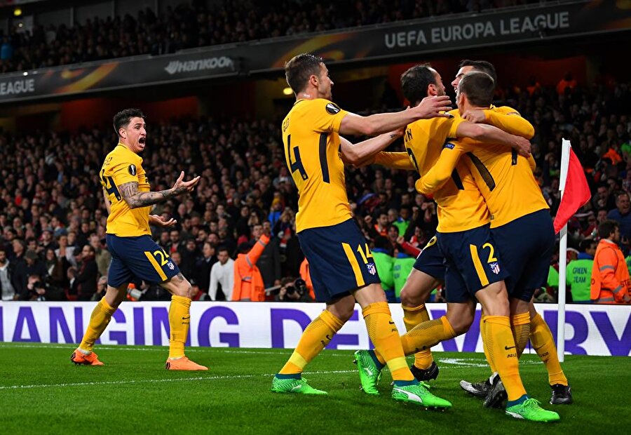 Atletico Madrid'in gol sevinci.