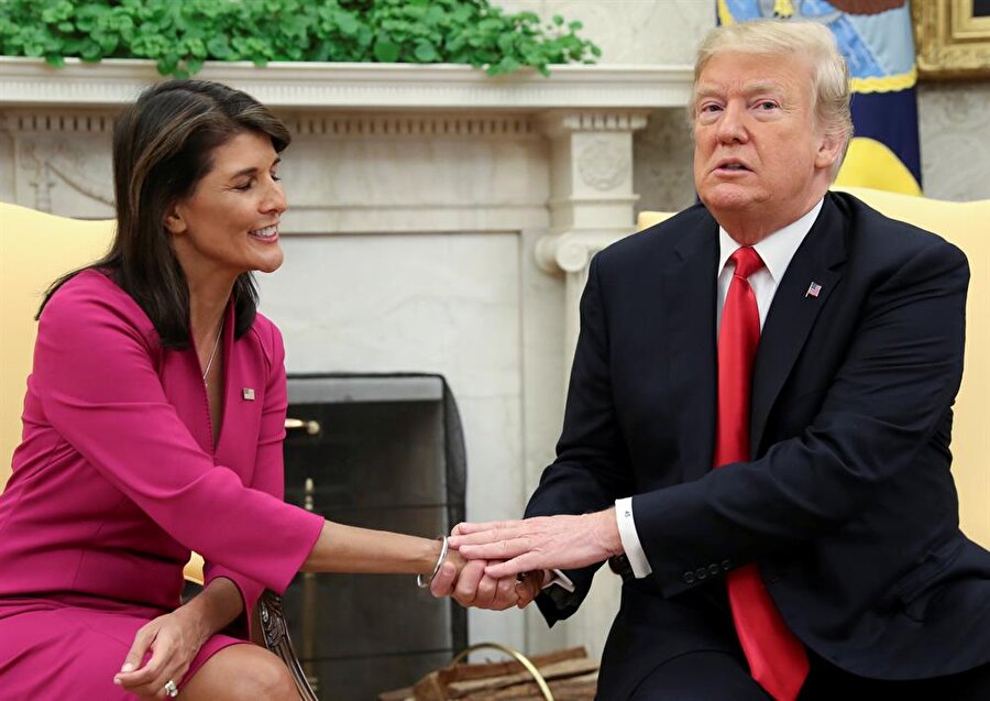 ABD Başkanı Trump, Nikki Haley ile istifa öncesi Beyaz Saray'da görüştü. Kararı iki isim birlikte açıkladı.