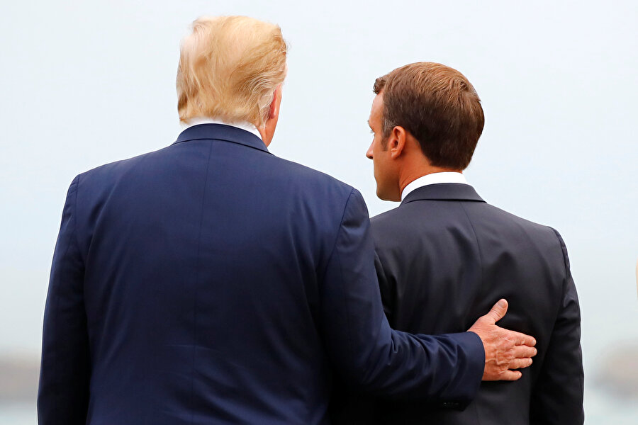 G7 zirvesinde ev sahibi Macron, ABD Başkanı Trump ile bir araya geldi. -REUTERS