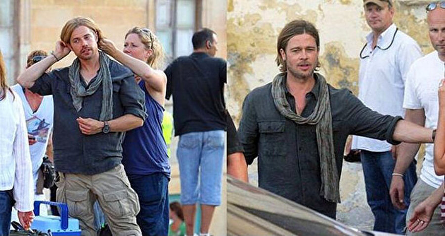 Brad Pitt ve dublörü

