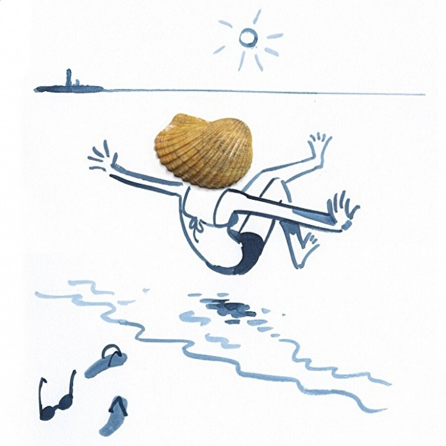 Şapkaya dönüşen deniz kabuğu
