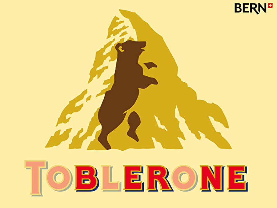 Toblerone

                                    
                                    
                                    
                                    Toblerone markasındaki dağ ise İsviçre'nin Bern kentindeki dağları göstermektedir. Bern şehri 'Ayılar şehri' olarak anılmaktadır. Matterhorn dağlarının içinde ise gizli bir ayı silüeti görülmektedir.
                                
                                
                                
                                