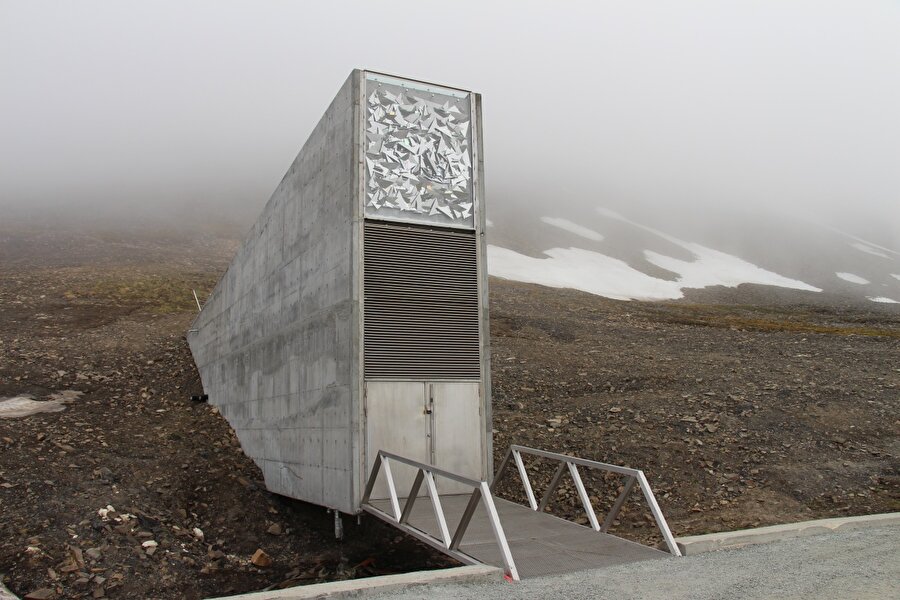 Norveç'deki Svalbard Küresel Tohum Deposu
2008 yılında kurulan Svalbard Küresel Tohum Deposu dünyadaki bütün bitki tohumlarını muhafaza etmek üzere Norveç'in Longyearbyen şehrinde kuruldu.
Norveç'in kuzeyindeki Spitsbergen Adası'nda, buzullar arasında dev gibi bir dağın 130 metre altında inşa edilen depo ve 9 milyon dolara mal olmuştur. Ve içeri girilmesi yasaktır.