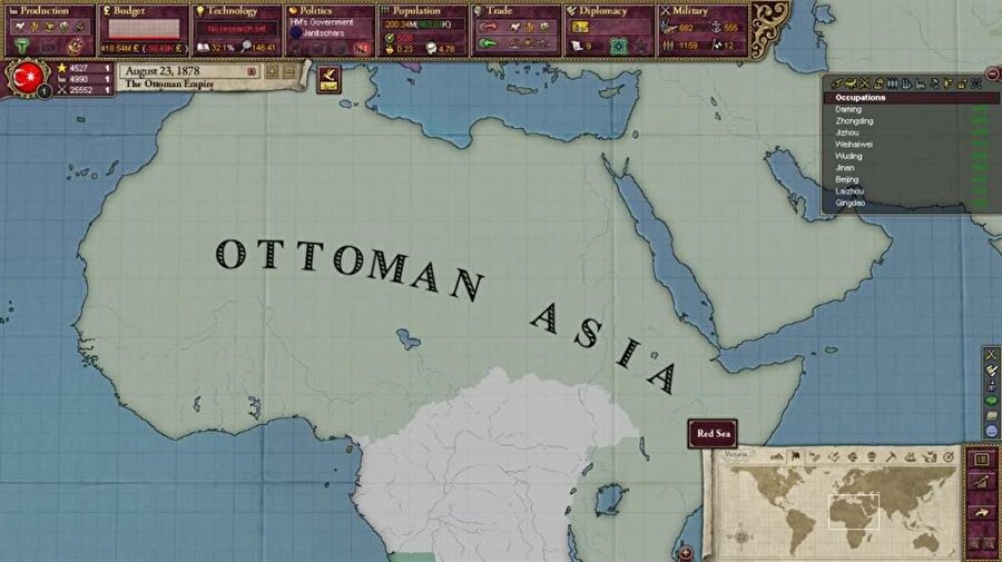 Victoria II

                                    Osmanlı devleti bu oyunda büyük güçler kategorisinde yer alıyor. Oyunda devletin başkenti İstanbul'ken nüfusu 5,1 milyon olarak oluşturulmuş. Ancak oyuna Osmanlı ile başladığınızda bütçeniz büyük ölçüde açık vermektedir. Oynaması diğer devletlere göre biraz daha zordur. 

                                