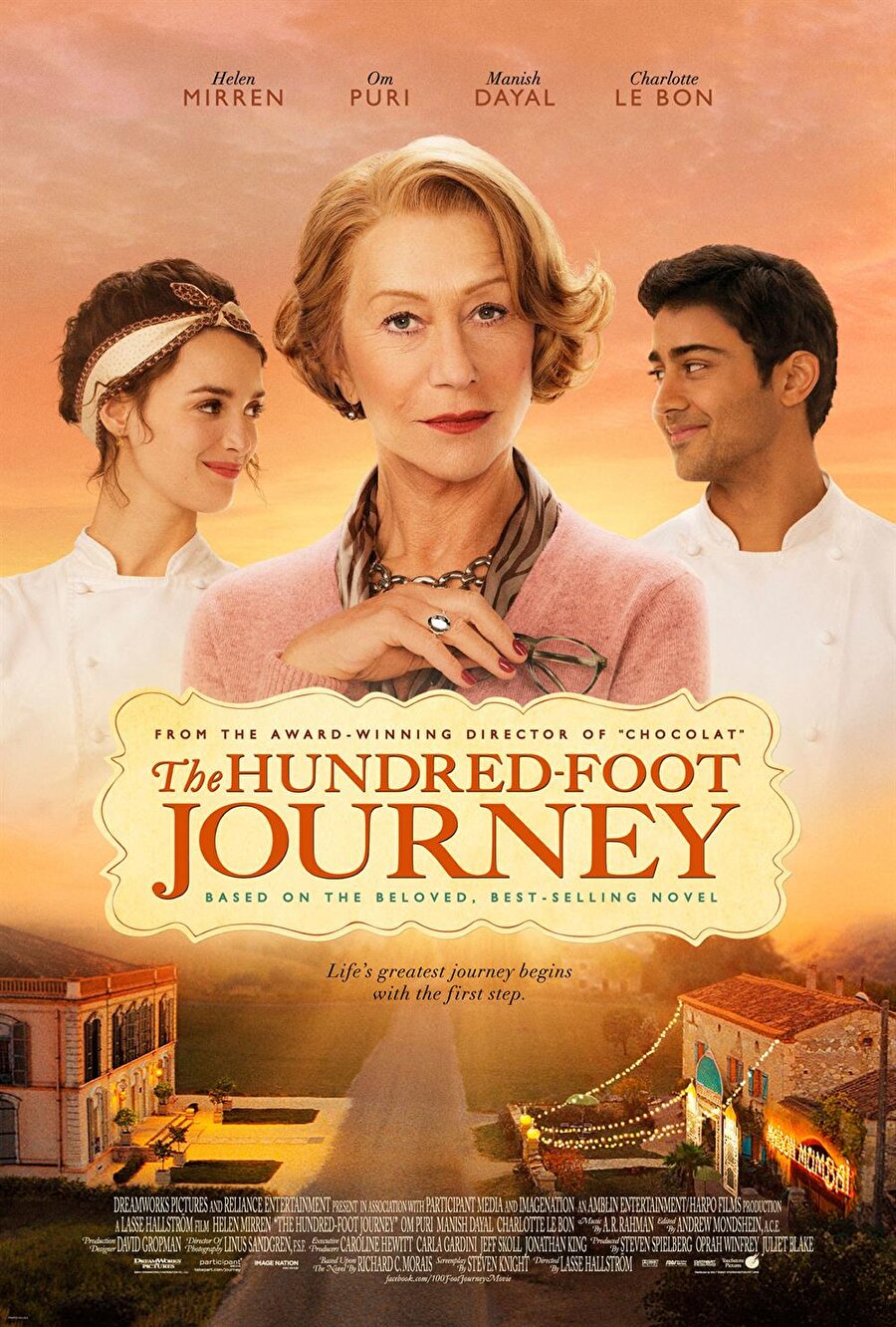 The Hundred-Foot Journey / Aşk Tarifi
Yönetmen: Lasse Hallström
Senarist: Steven Knight
Oyuncular: Helen Mirren, Om Puri, Manish Dayal, Charlotte Le Bon
Yapım Yılı: 2014
Ülke: ABD

 Bombay'da aileden kalma restoranı işleten Hassan Haji, bazı sebeplerden dolayı Fransa'ya göç etmek zorunda kalır. Fransa'da bir kasabaya yerleşen Hassan, burada bir restoran açar. Bölgenin en iyi restoranının sahibi Şef Madame Mallory, bu durumdan endişe duymaya başlar. Bu endişe ikili arasında rekabetin yaşanmasına neden olur. 
