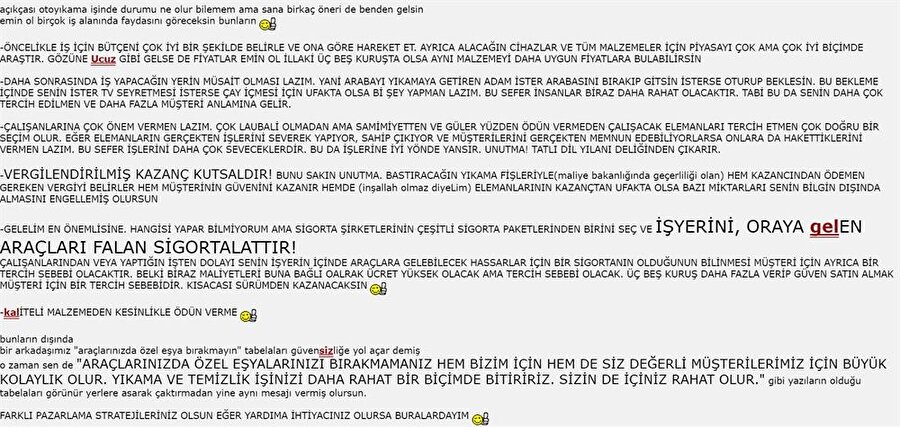 Forumlarda oto yıkamacı açmayı düşünenlere amme hizmeti niteliğinde verilen detaylar