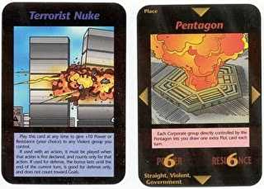 
                                    
                                    
                                    
                                    -İlluminati kartlarında 11 Eylül

1994 yılında çıkan İlluminati kartlarında 11 Eylül saldırılarının birebir resmedildiğinden bahsetmiştik. O kartları yukarıda bir kez daha verdik. Hem ikiz kuleler hem de pentagon saldırısı 90'lı yıllarda ancak bu kadar gerçekçi çizilebilirdi.

                                
                                
                                
                                