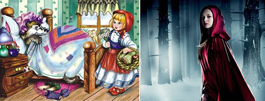 Kırmızı Başlıklı Kız
Kırmızı Başlıklı Kız, Avrupa'da birçok ülkede anlatılan bir halk masalıdır. 1697 yılında bu hikaye Charles Perrault'nun Kaz Ana'nın Masalları kitabında yer almıştır. Türkiye'de de çocuklara sık sık anlatılan bu hikayenin birçok farklı çizgi film versiyonu çekildi. 2011 yılında ise masal "Kız ve Kurt" isimli filmle beyaz perdeye taşındı.