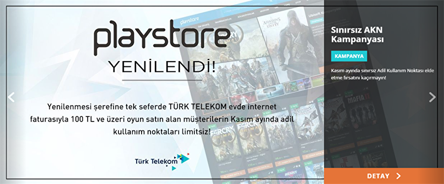 1 ay için internet sınırsız olacak

                                    Bu kampanya çerçevesinde Playstore'dan 100 TL ve üzeri alışveriş yapılması halinde, Kasım ayı boyunca Adil Kullanım Kotası olmayacak. Yani bir ay için tamamen sınırsız internet sahibi olunacak. Kampanyayı detaylı okumak için tıklamanız yeterli olacaktır.
                                