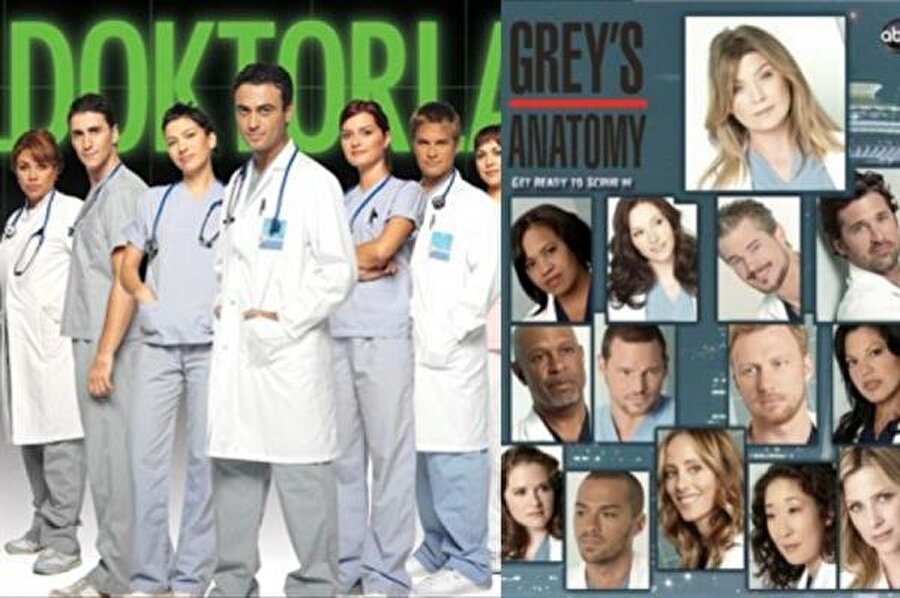 Doktorlar - Grey's Anatomy

                                    
                                    
                                    Türkiyenin tekrarları bile en yüksek reytingi alan dizisi Doktorlar da bir uyarlama çalışmasıdır. Kendisi bitmiş olsa da orjinali halen daha devam etmektedir. Aysun Kayacı ve Mehmet Aslanın diziden ayrılmasından dolayı orjinal hikayeden belirli oranda çıkılmış, devamı da gelmiştir.
                                
                                
                                