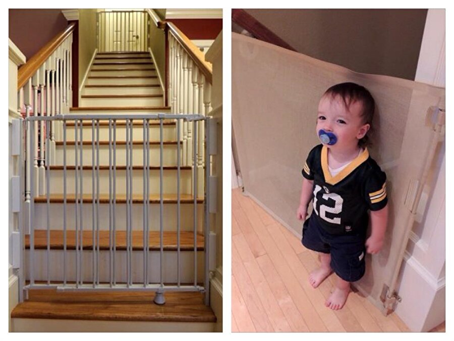 Korkuluk şart!
Evinizin içinde merdiven varsa; kesinlikle merdiveni özel bebek korkuluklarıyla kapatmanız gerekecek. Çünkü bebekler, merdivenden çıkmaya bayılır. 