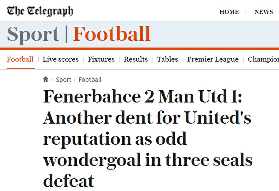 The Telegraph

                                    The Telegraph gazetesi, Fenerbahçe'nin iki muhteşem golle Manchester United'ı mağlup ettiğini belirtirken, İngiliz ekibin itibarında yine bir çöküş yaşandığını vurguladı.
                                