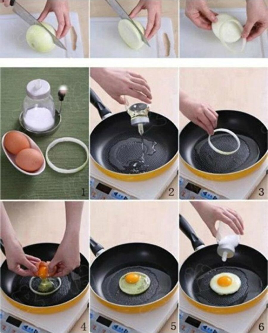 Mükemmel omlet yapmanın püf noktası
Harika omlet yapmak için pahalı ürünlerden satın almanıza hiç de gerek yok. Halka şeklinde kestiğiniz soğanı bu iş için kolaylıkla kullanabilirsiniz. 