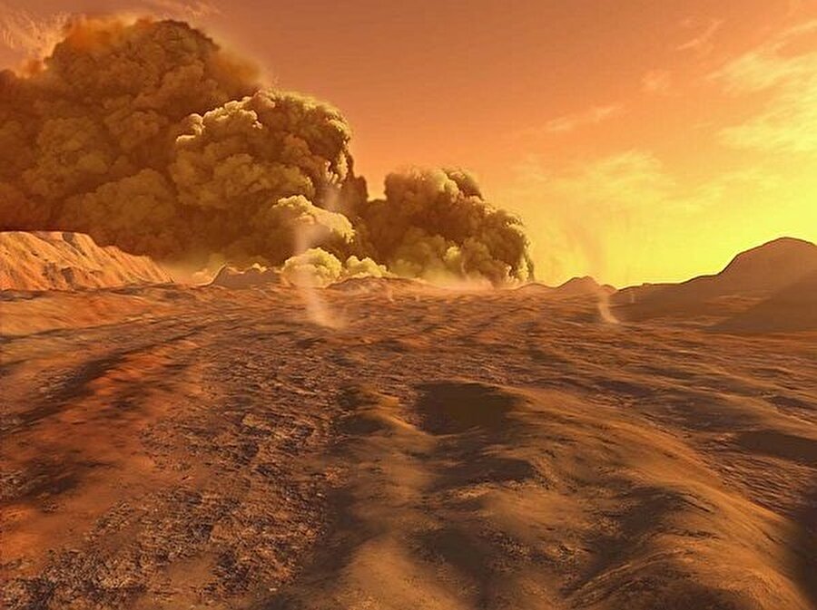 Mars’ta gökyüzü karamel renginde

                                    
                                    
                                    Dünya'da gökyüzü mavi renklidir; çünkü dalga boyları havadaki moleküllerce dağıtılmıştır. Mars'ta ise gökyüzü karamel rengindedir; ama güneş batarken ışık atmosferde daha fazla yol aldığından gökyüzü mavi bir renk alır.
                                
                                
                                