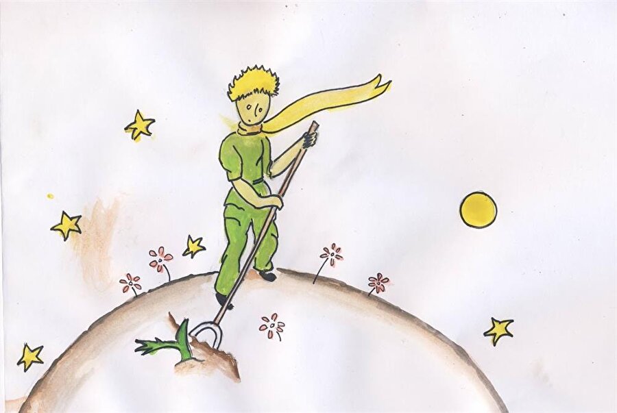 Şule Yayınları
Küçük Prens'in geldiği gezegenin Asteroid B 612 olduğuna dair ciddi sebeplerimin olduğunu düşünüyorum. Bu gezegeni, 1909 yılında bir Türk gökbilimcisi sadece bir kerecik teleskobuyla görmüştü. O zamanlar uluslararası bir astronomi kongresinde keşfiyle ilgili büyük bir sunum yapmıştı. Fakat kıyafeti yüzünden kimse ona inanmamıştı. Büyükler böyledir.
Neyse ki B 612 gezegeninin ünlenebilmesi için otoriter bir Türk lideri, halkına Avrupai giysiler giyme zorunluluğu getirdi; aksine davrananlar ölüm cezasına çarptırıldı. Gökbilimci, oldukça zarif bir takım elbise içinde sunumunu 1920 yılında tekrarladı. İşte o zaman herkes ona hak verdi.