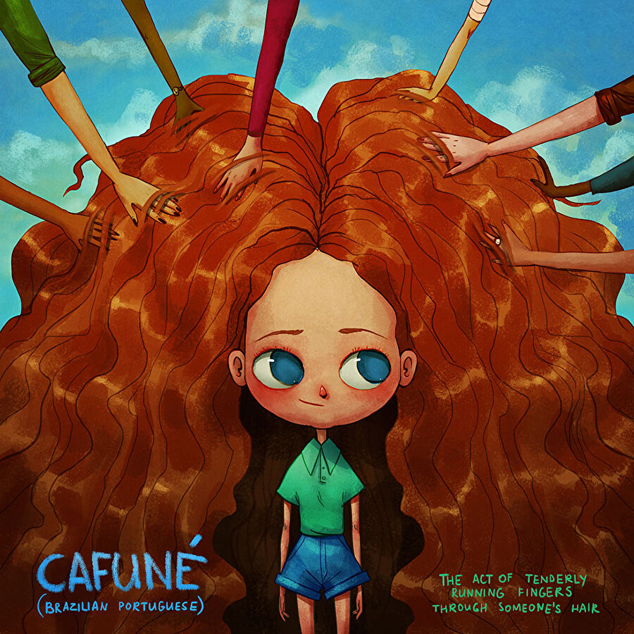 Cafuné (Brezilya Portekizcesi)
Birisinin saçlarında elini nazikçe dolandırma eylemi