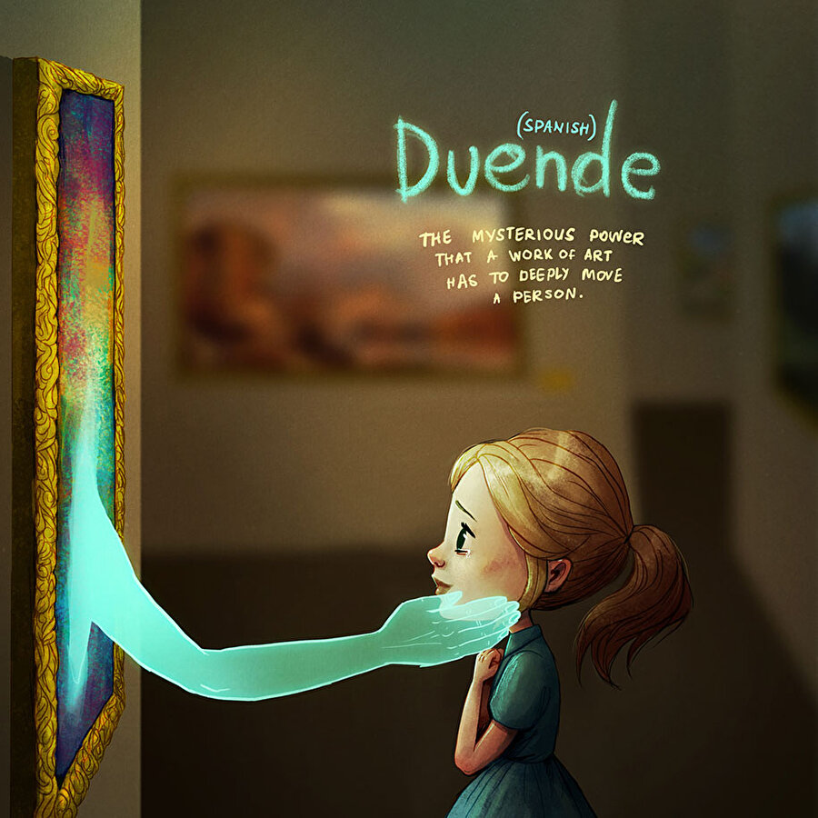 Duende (İspanyolca)
Bir sanat çalışmasının bir insanı derinden etkileyen gizemli gücü