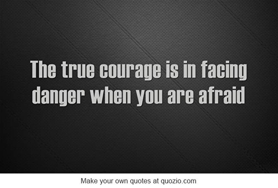 Gerçek cesaret, korktuğunda bile tehlikeyle savaşmaktır.

                                    Frank Baum, The Wonderful Wizard of Oz
                                