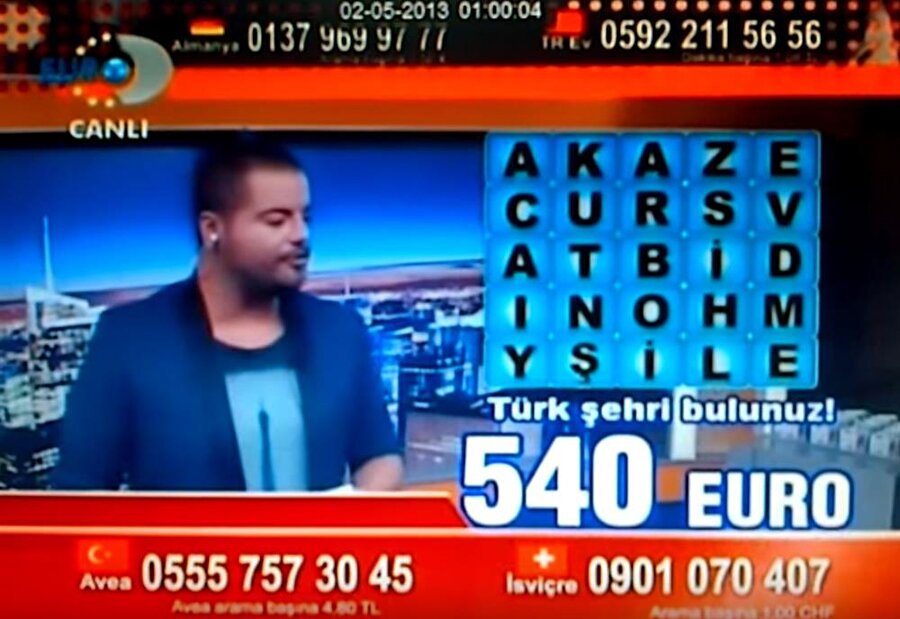 Bir şehir? Evet harfleri karıştırılmış şehrimizi bulun 540 €​ kazanın, hadi arayın, evet arayın, evet Almanya, İngiltere, Fransa, İtalya, Türkiye hadi arayın, ödül tam 540 €​!​

                                    
                                