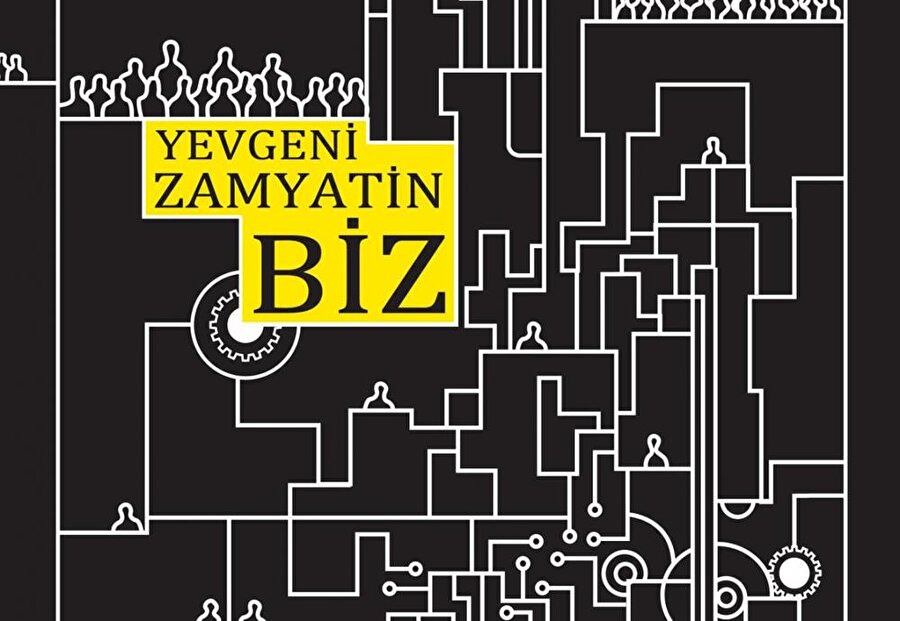 Yevgeni İvanoviç Zamyatin - Biz
Yevgeni İvanoviç Zamyatin'in 1920 tarihinde kaleme aldığı distopya türünün ilk örneklerinden olan romandır. Biz, 1921 yılında Sovyetler Birliği'nde yasaklatılmış, ilk olarak 1924'te İngiltere'de yayımlanmıştır. Ancak 1988 yılında kendi ülkesinde yayımlanabilmiştir.
Roman sosyalist devrimin gerçekleşmesinden sonra 26. yüzyılda geçer. Biz'in kurduğu distopya, insanı kişilikli bir fert haline getiren bütün unsurların yok edilerek hepsinin toplumun bir parçası haline getirilmesidir. Bilim ve teknoloji en ileri düzeye ulaşmıştır ama şahıs olarak insan yoktur artık, yalnızca toplum vardır ve toplum yekvücut olarak 'biz'dir. İnsan isimleri dahi yoktur, herkesin birer numarası vardır ve insanlar o numarayla çağırılır. İnsanların hayatları şeffaftır ve büyük sistem her an onları izlemektedir. Zamyatin'in romanı Orwell'ın 1984 ve Huxley'nin Cesur Yeni Dünya romanlarını da yoğun olarak etkilemiştir..