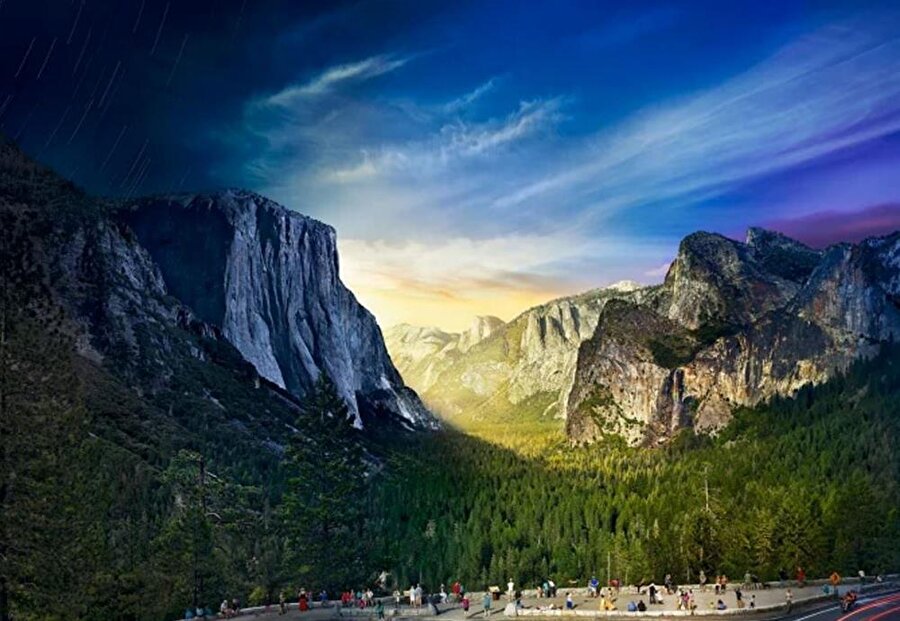 ABD / Yosemite Ulusal Parkı
Gece-gündüz kompozisyonunu çekebilmek için fotoğrafçı 26 saat çalışmış.


 (Fotoğraf kaynak: diply.com)
