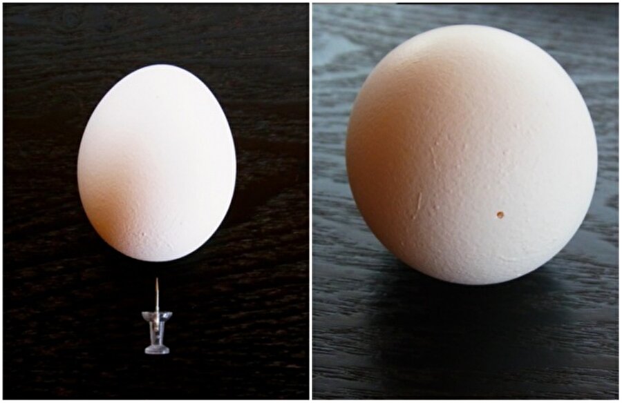
                                    Haşlanmış yumurta ayıklamak gözünüzü mü korkutuyor. Hiç korkmayın… Kaynamadan önce bir toplu iğneyle yumurtayı delin. Yumurta kaynadıktan sonra ne kadar rahat soyulduğuna inanamayacaksınız. 
                                