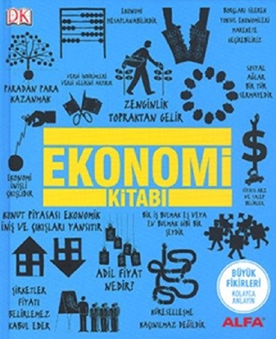Ekonomi Kitabı
Yazar : Kolektif
Sayfa Sayısı: 353
Baskı Yılı: 2015

Para nasıl işler? Neden vergi öderiz? Ekonomi nasıl çalıştığımızdan paramızı nelere harcadığımıza kadar hayatımızı her yönden etkiler. Büyük ekonomik fikirlerse dünyamızı şekillendirmeye her daim devam eder. Ekonomi Kitabı, kolay ve anlaşılır anlatımı, ekonomi jargonunu basitleştiren özlü açıklamaları, ekonomiyi akıllara kazıyan alıntıları ve anlamamızı kolaylaştıran zekice çizimleriyle başucu kitabınız olacak. 
