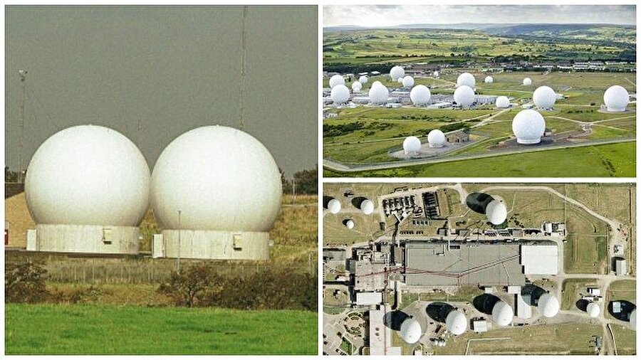 İngiltere’deki RAF Menwith Hill
İngiltere'deki bu hava kuvvetleri üssü dünyanın bilinen en büyük uydu takip ve istihbarat istasyonudur.