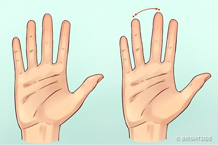 Yüzük parmağınız ile orta parmağınız arasındaki mesafe fazlaysa; sizi etkilemek kesinle çok zordur.

 Bu iki parmak yakınsa; kurallara uymaya özen gösteren bir yapınız vardır.
