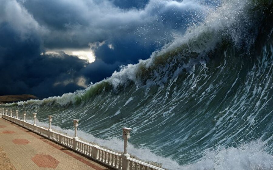 Bir dakikadan daha az bir sürede devasa tsunamiler kıtaların içine kadar ulaşacaktır.
