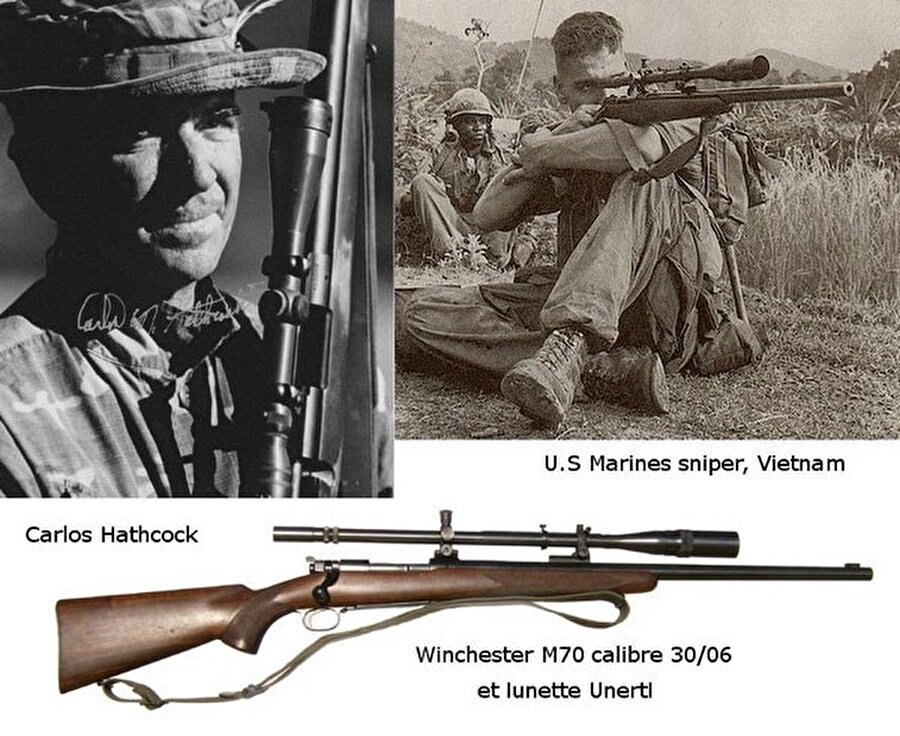 Carlos Norman Hathcock

                                    
                                    
                                    
                                    
                                    Vietnam'da savaşırken 93 kişi öldüren bu korkunç sniper, esas ününü 3 gün boyunca 2 km'lik bir mesafeyi süründükten sonra bir generali vurup sağ salim dönerek elde etmiştir.
                                
                                
                                
                                
                                