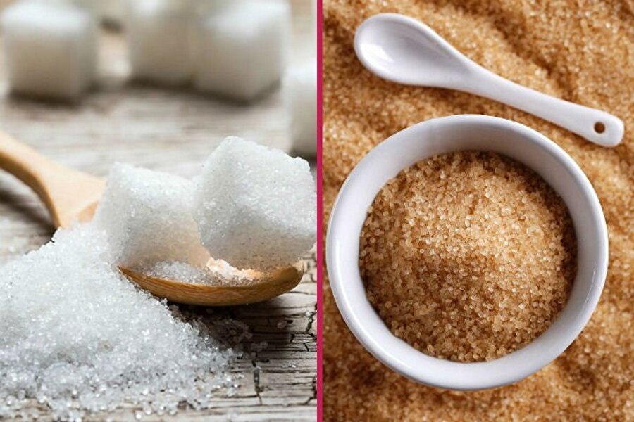 Beyaz şeker-Esmer şeker

                                    Öncelikle şekerin nasıl elde edildiğini anlatalım. Şeker iki farklı bitkiden; şeker kamışı ve şeker pancarından üretilmektedir. Bunlardan açığa çıkarılan şeker ısı ile sıvı hale getiriliyor. Sıvı haldeki yapı işlenerek kristalize hale getiriliyor. Ve sofralarımızda kristalize hale getirilmiş beyaz şekeri kullanıyor. 

 Esmer şekerde ise durum biraz daha farklı. Beyaz şekeri ön işleme geçiren daha saf kristallere sahip olan ve içine şeker kamışı melası yani şerbeti eklenen haline esmer şeker diyoruz. Esmer şeker daha küçük kristallere sahip olduğu için ömrü beyaz şekere göre daha kısadır. Aynı zamanda esmer şekerin kalori değeri beyaz şekere göre daha azdır.
                                