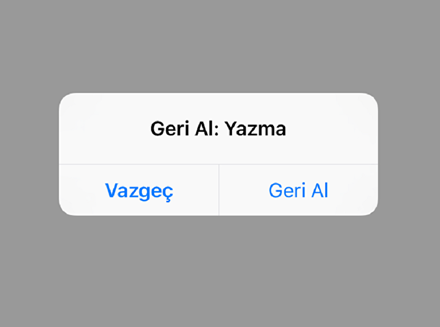 WhatsApp, Facebook ya da SMS mesajları yazarken, yazım hatalarına karşılık "geri al" özelliğini kullanabilirsiniz. Yanlış yazdığınızda telefonu sallayarak, geri al düğmesine tıklayabilir ve son kelimenizi otomatik olarak geri alabilirsiniz.
