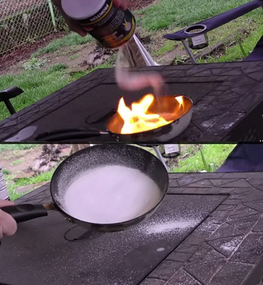 Mutfağınızda aniden yanan ateşi söndürmek
Yemek yaparken bir anda ateş kontrolünüzden çıkarsa hemen tuz dökün. Tuz, ateşi hızlıca söndürecektir. 