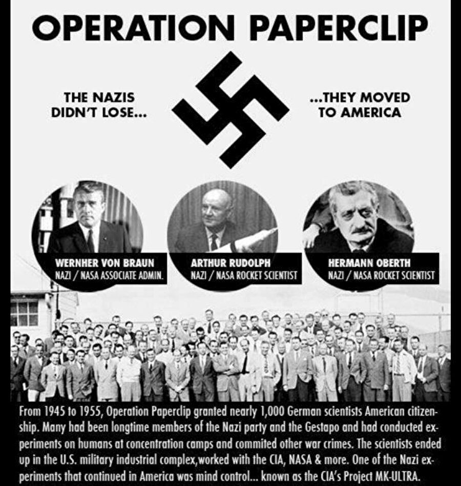 Paperclip harekatı

                                    
                                    İkinci Dünya Savaşı'nın bitiminde CIA'in Nazi bilim adamlarını ABD'ye getirme planının kod adı. Ynet'e göre bu bilim adamları kimyasal silah geliştirilmesine yardımcı oldu.

                                
                                