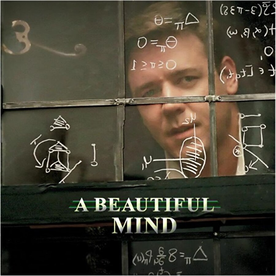 Akıl Oyunları (A Beautiful Mind) - 2001
Dünyaca ünlü matematikçi Jonh Nash'in gerçek hayat hikayesinde uyarlama olan akıl oyunları filminde Princeton Üniversitesinde öğrenim görmeye başlayan John Forbes Nash parlak zekası ile çevresindekilerle uyum sorunu yaşayan bir dâhidir. Geldiği aşamada matematik için çok önemli bir teoriyi sona getirmeye çok yaklaşmıştır. Bu sıralarda yaşadığı sıkıntılar yavaş yavaş şizofreni belirtilerine doğru gitmiştir. Ve artık şizofreni yüzünden gerçek dünya ile kendi kurduğu dünyayı tamamen birbirine karıştırmıştır.