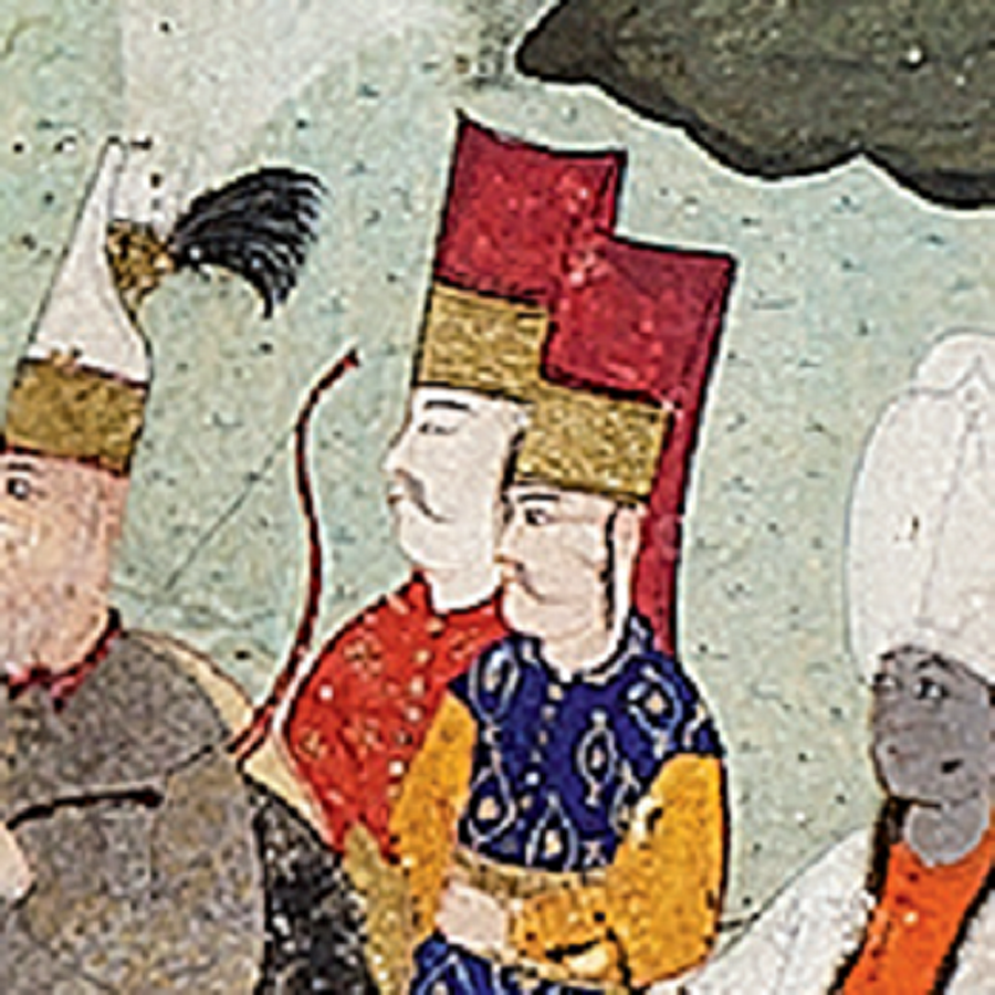 Hasoda ağaları

                                    
                                    II. Osman'ın hemen arkasında duran ve görevleri Sultanın kılıcını ve matarasını taşımak olan 2 hasoda ağası Osmanlı tasvir sanatında sultan portresinin en vazgeçilmez üyeleridir. Görevleri her daim sultana eşlik etmek olan bu ağalar sefer sırasında II. Osman'a eşlik ederken gösterilmişlerdir.
                                
                                